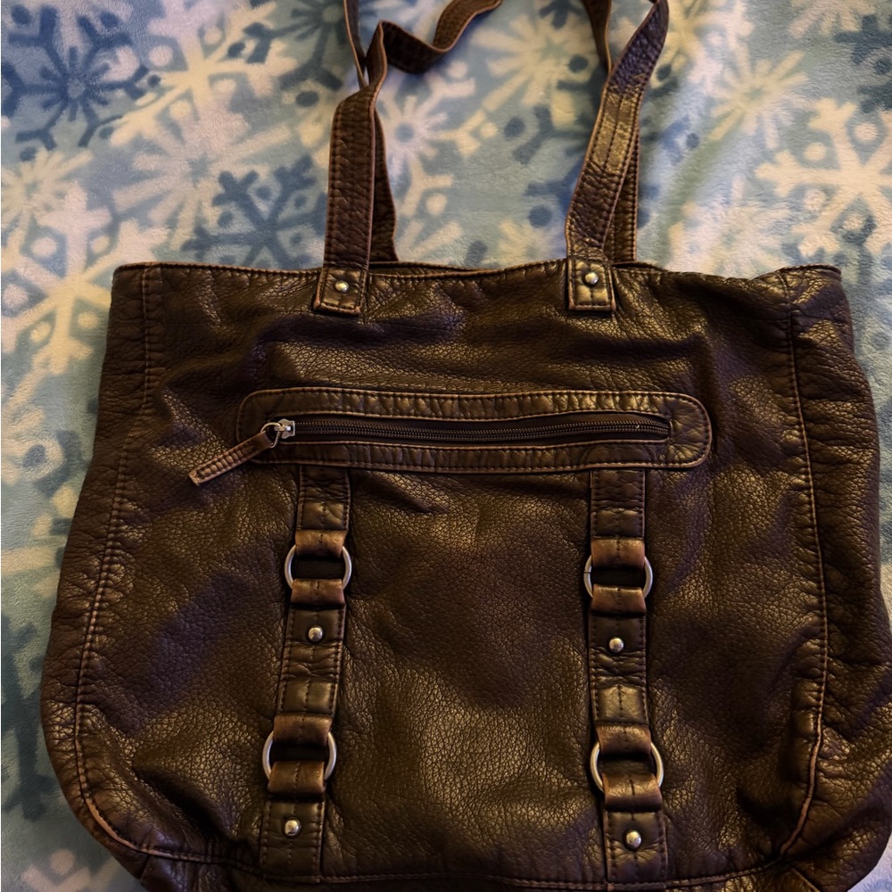 Classic Brown Leather Tote Bag - Women